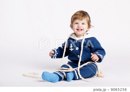 cute little sailor baby on white 9065256