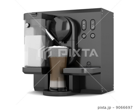 modern black coffee machine isolated on white background 9066697