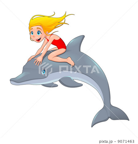 Girl and the dolphin. 9071463