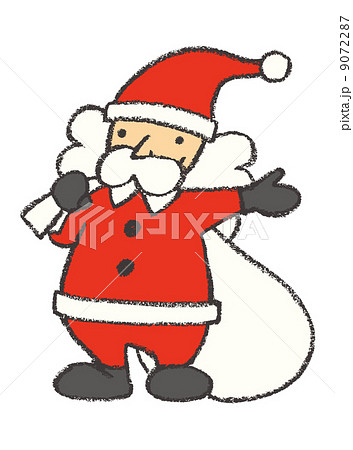 クレヨンクリスマスF_サンタさんのイラスト素材 [9072287] - PIXTA