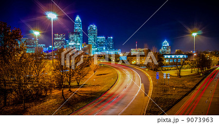 Charlotte City Skyline night scene Charlotte City Skyline night scene 9073963