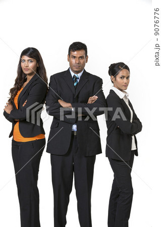 Team of three happy Indian business people. 9076776