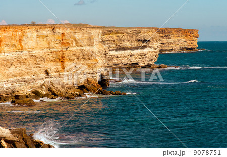 Coastal Sea Rocks beautiful view resort landscape in Tarhankut, Crimea, Ukraine 9078751