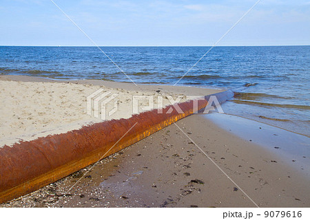 rusted pipe in  blue sea 9079616