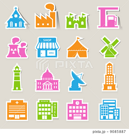 buildings icon set 9085887