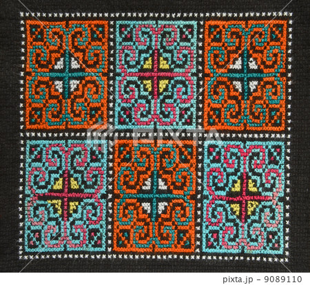 タイ少数民族ヤオ族の刺繍の写真素材 [9089110] - PIXTA