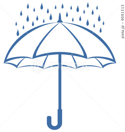 Umbrella and rain, pictogram 9091513