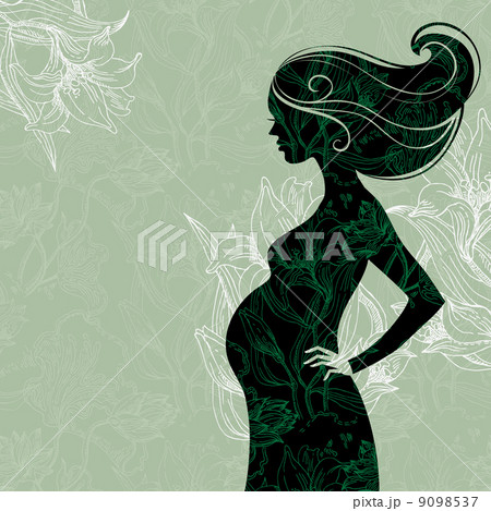 Silhouette of pregnant woman in flowers Silhouette of pregnant woman in flowers 9098537