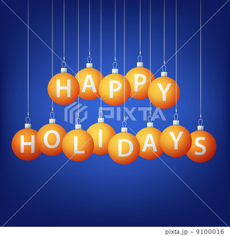Happy Holidays hanging bauble card in vector format. 9100016