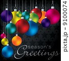 Bright group of baubles card in vector format. 9100074