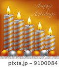 Happy Holidays candle, bauble and tinsel card in vector format. 9100084