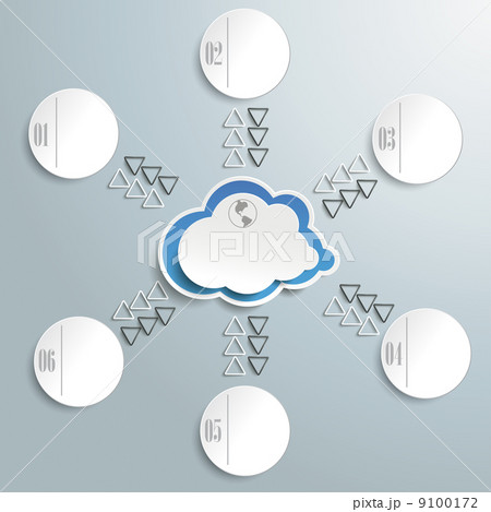 Connected Cloud With Six Circles Infographic Connected Cloud With Six Circles Infographic 9100172