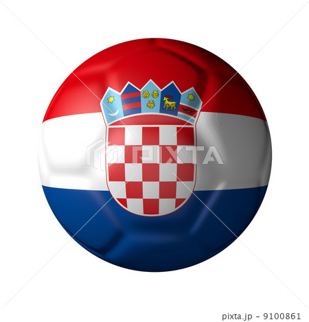 クロアチアのサッカーボール型国旗のイラスト素材