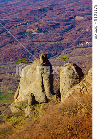 Autumn landscape with rocks and valley 9101178