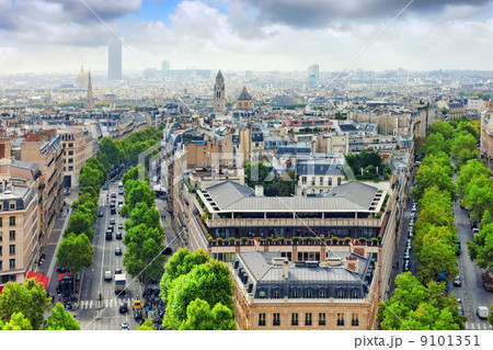 View of Paris from the Arc de Triomphe. .Paris. France. View of Paris from the Arc de Triomphe. .Paris. France. 9101351