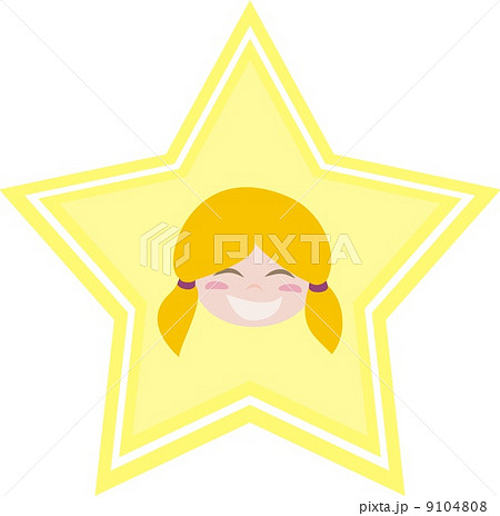 Happy little blond girl is the best! She is laughing and shining like a star. Vector illustration Happy little blond girl is the best! She is laughing and shining like a star. Vector illustration 9104808