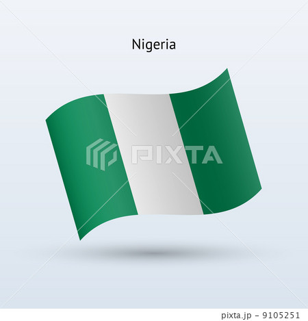 Nigeria flag waving form. Vector illustration. Nigeria flag waving form. Vector illustration. 9105251