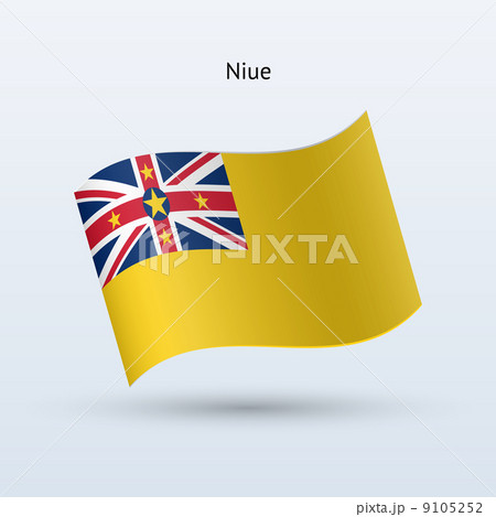 Niue flag waving form. Vector illustration. 9105252