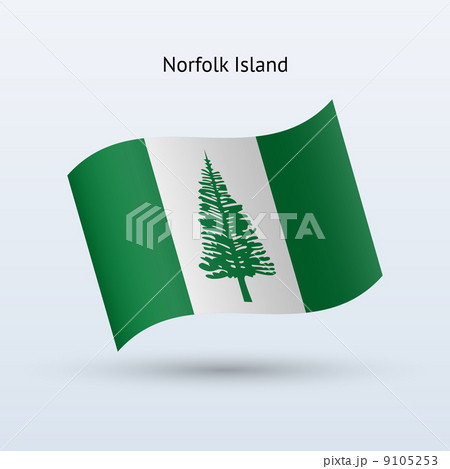 Norfolk Island flag waving form. 9105253