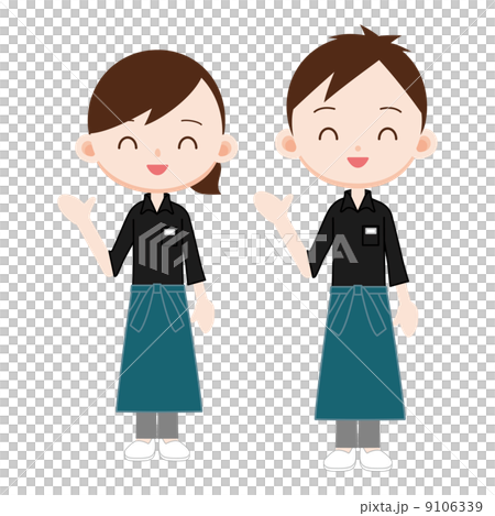 食品店職員黑色襯衫·綠色圍裙 食品店職員黑色襯衫·綠色圍裙 9106339