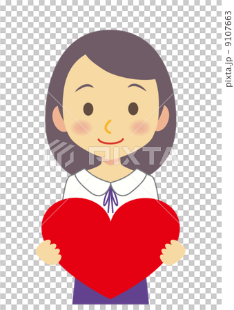 ハートを持ったロングヘアの乙女 ハートを持ったロングヘアの乙女 9107663