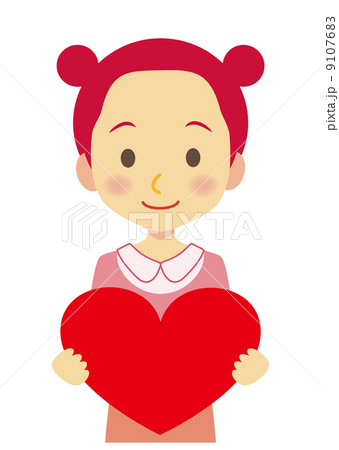 ハートを持ったお団子ヘアの乙女 ハートを持ったお団子ヘアの乙女 9107683