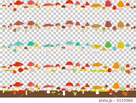 Cute mushroom line material Cute mushroom line material 9135060