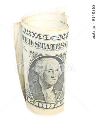 One dollar bill roll isolated on white One dollar bill roll isolated on white 9140368