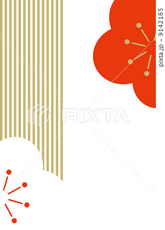 年賀状 背景 和風 梅の花 のイラスト素材 9142165 Pixta