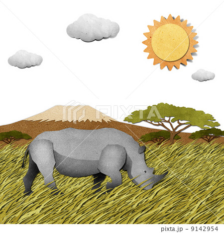 Rhino recycled paper craft background Rhino recycled paper craft background 9142954