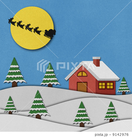 Christmas night with santa recycled papercraft. 9142976