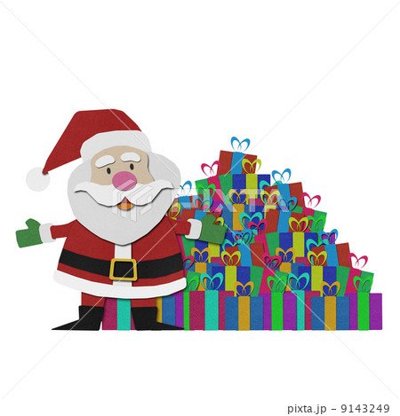 Santa claus recycled paper craft on paper background. Santa claus recycled paper craft on paper background. 9143249