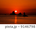 田子海岸の夕日-1 9146798