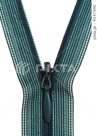 green plastic coil zip fastener close up 9147990