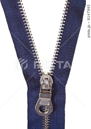 metallic blue zip fastener close up 9147995