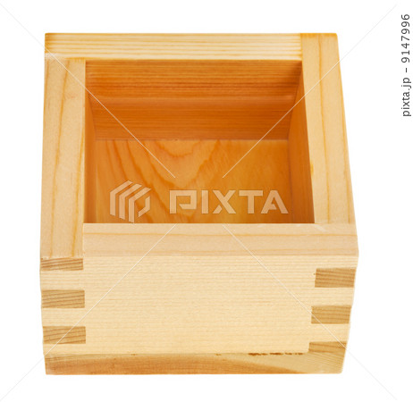 traditional wooden box masu with sake 9147996