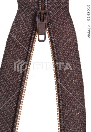 plastic brown zip fastener close up 9148019