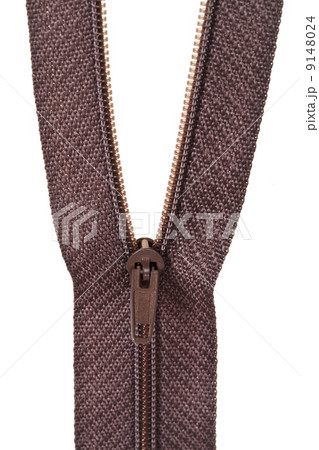 plastic brown coil zip fastener close up 9148024