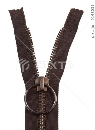 metallic brown zip fastener close up 9148035