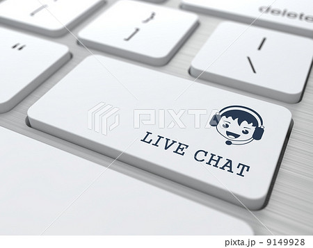 Live Chat on White Keyboard Button. Live Chat on White Keyboard Button. 9149928