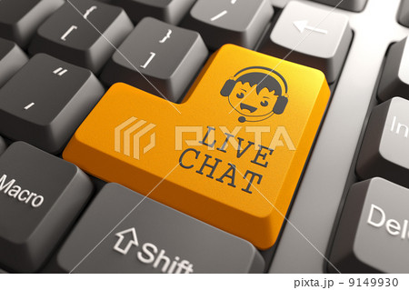 Live Chat on Orange Keyboard Button. Live Chat on Orange Keyboard Button. 9149930