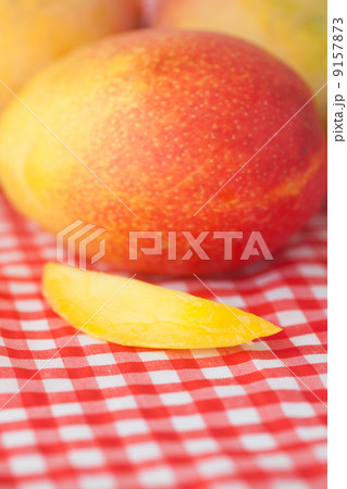 mango fruit on checkered fabric 9157873