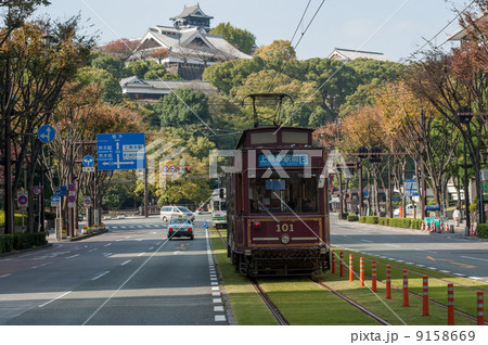 熊本城と熊本市電 熊本城と熊本市電 9158669