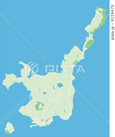 石垣島の地図のイラスト素材