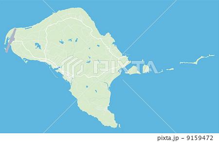 久米島の地図のイラスト素材