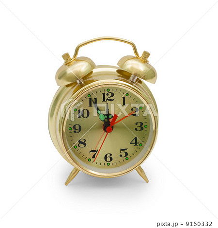 alarm clock gold isolated 9160332