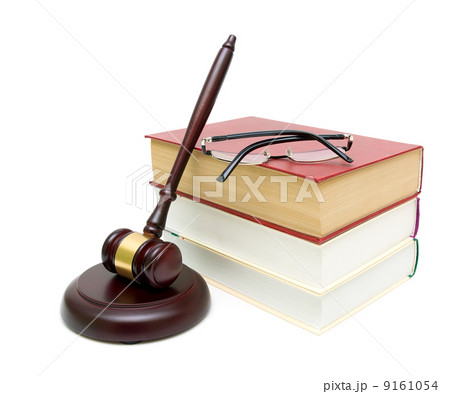 gavel, a stack of books and glasses on white background gavel, a stack of books and glasses on white background 9161054