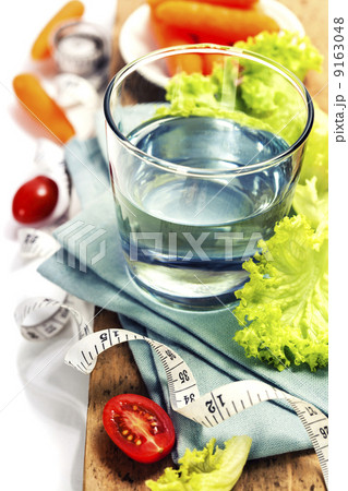 Fresh healthy vegetables and water Fresh healthy vegetables and water 9163048
