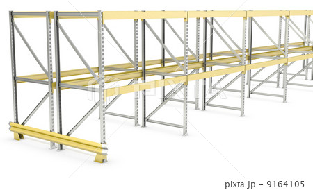 Row of double sided pallet racks Row of double sided pallet racks 9164105