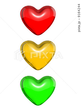 Red candy heart colored as traffic light 9164244